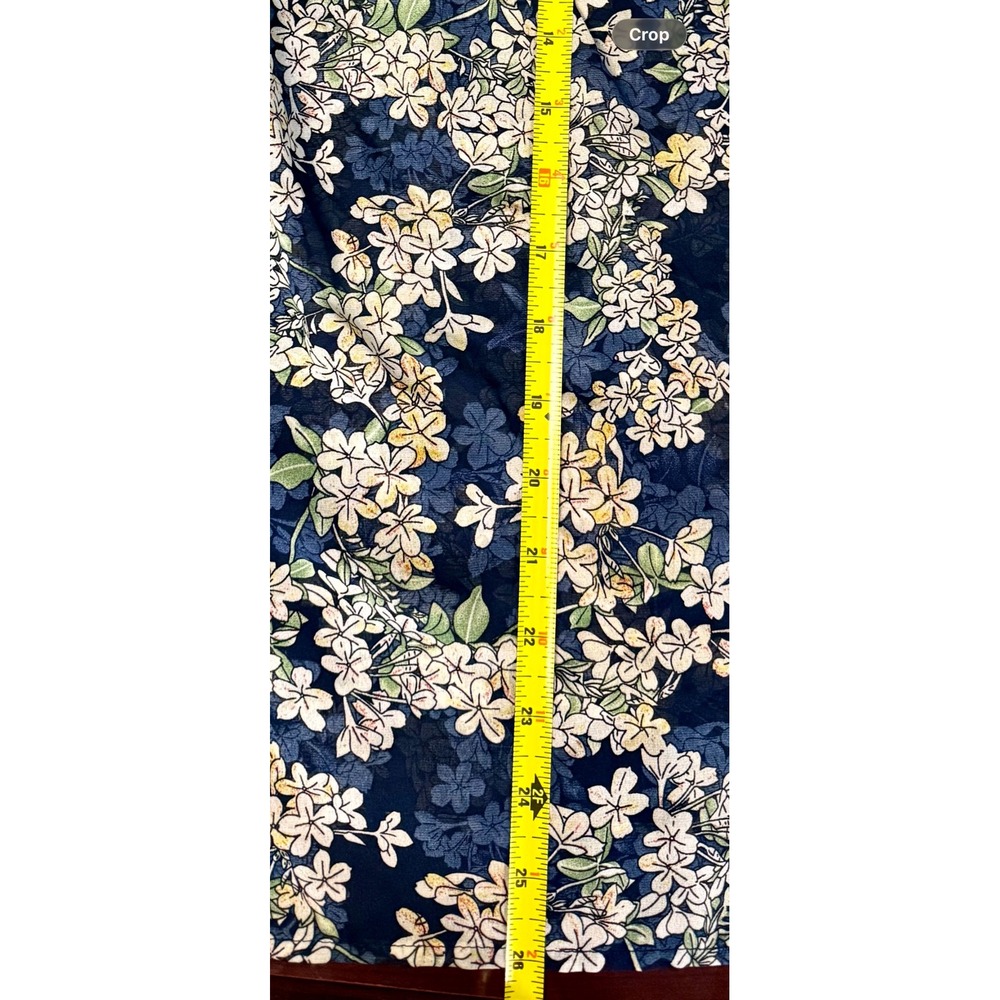 fun2fun Womens Navy Blue Floral Ruffle Sleeveless Blouse FT60710 L - Picture 3 of 8